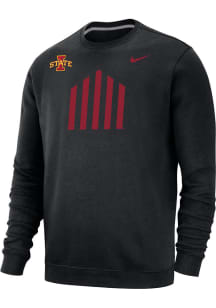 Nike Iowa State Cyclones Mens Black Jack Trice Symbol Long Sleeve Crew Sweatshirt