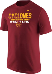 Nike Iowa State Cyclones Cardinal Wrestling Short Sleeve T Shirt