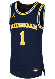 Nike Michigan Wolverines Youth Replica Navy Blue Basketball Jersey