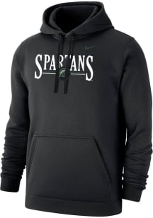 Mens Michigan State Spartans Black Nike Primary Team Logo Hooded Sweatshirt
