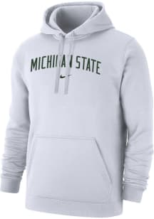 Mens Michigan State Spartans White Nike Arch Name Hooded Sweatshirt