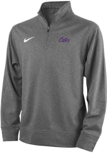 Nike K-State Wildcats Youth Grey Therma Long Sleeve Quarter Zip Shirt