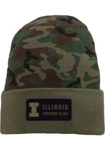 Nike Illinois Fighting Illini Green Cuffed Logo Beanie Mens Knit Hat