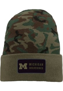 Nike Michigan Wolverines Green Cuffed Logo Beanie Mens Knit Hat