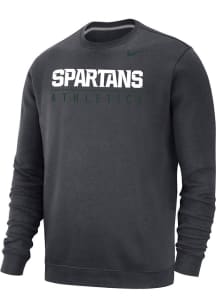 Nike Michigan State Spartans Mens Grey Spartan Athletics Long Sleeve Crew Sweatshirt