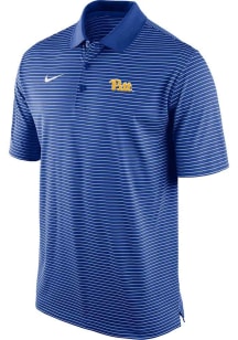 Nike Pitt Panthers Mens Blue Stadium Stripe Short Sleeve Polo