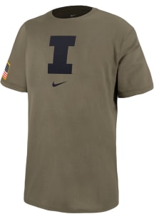 Nike Illinois Fighting Illini Olive Military Short Sleeve T Shirt
