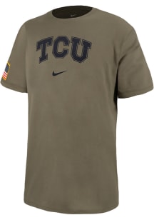 Nike TCU Horned Frogs Olive Military Short Sleeve T Shirt