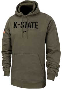 Nike K-State Wildcats Mens Olive Military Long Sleeve Hoodie
