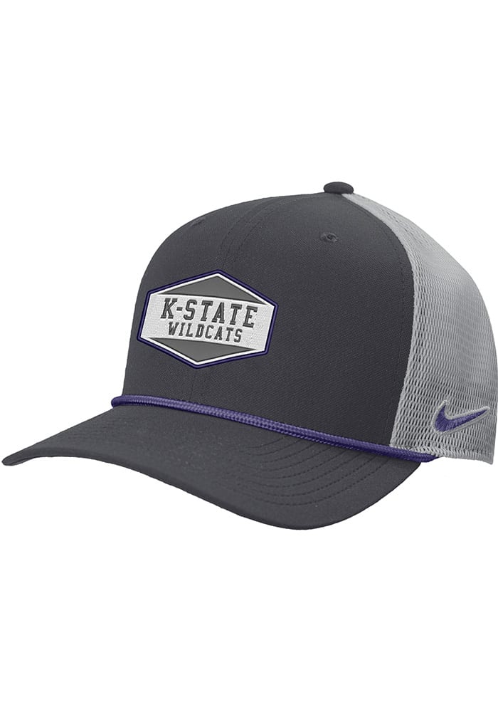 Nike K-State Wildcats Visor Rope Trucker Adjustable Hat - Grey