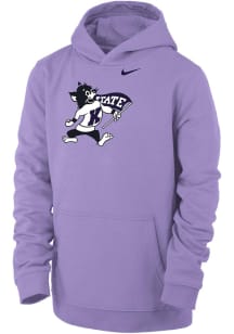 Nike K-State Wildcats Youth Lavender Willie Long Sleeve Hoodie