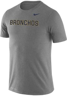 Nike Central Oklahoma Bronchos Grey Legend Wordmark Short Sleeve T Shirt