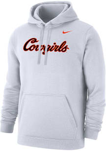 Nike Oklahoma State Cowboys Mens White Cowgirls Script Club Fleece Long Sleeve Hoodie