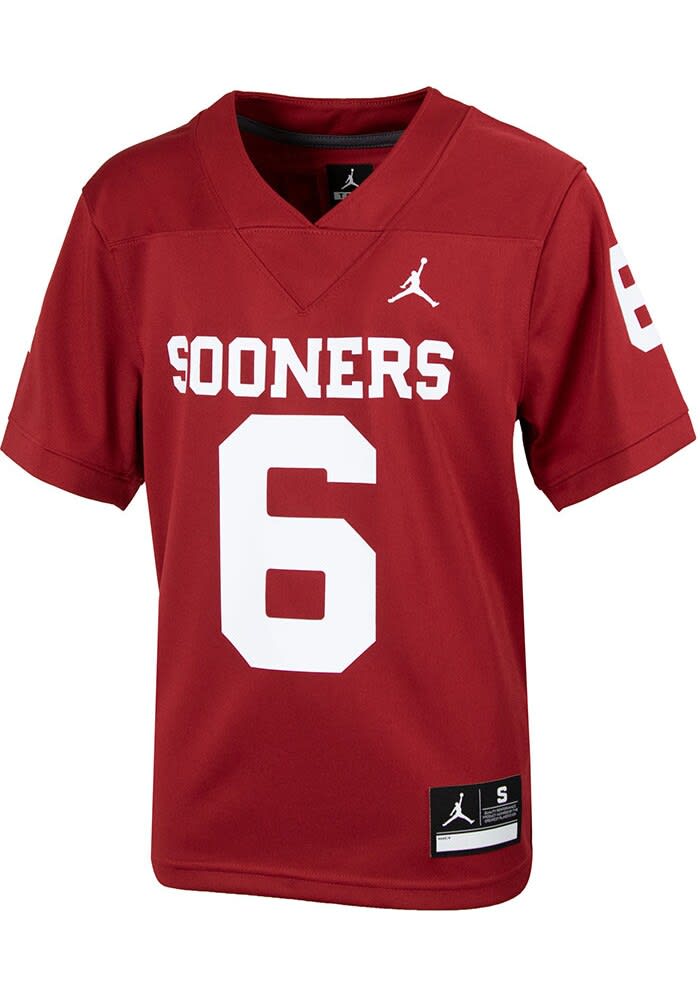 Oklahoma Sooners Baker Mayfield Youth Name And Number Cardinal Nike 