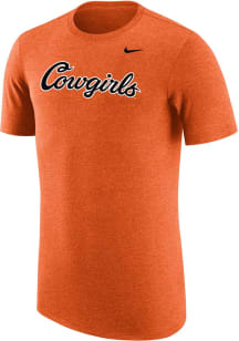Nike Oklahoma State Cowboys Orange Cowgirls Script Triblend Short Sleeve Fashion T Shirt