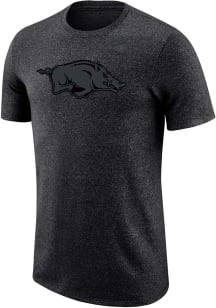Nike Arkansas Razorbacks Black Marled Tonal Short Sleeve T Shirt