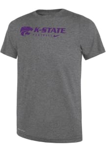 Nike K-State Wildcats Boys Grey Team Issue Short Sleeve T-Shirt