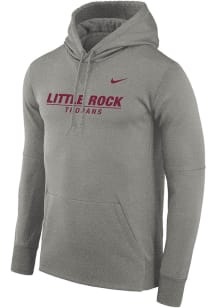 Nike U of A at Little Rock Trojans Mens Grey Therma Wordmark Hood