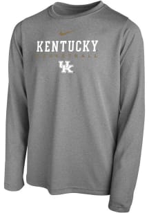Nike Kentucky Wildcats Youth Grey Legend 2 Fer Basketball Long Sleeve T-Shirt