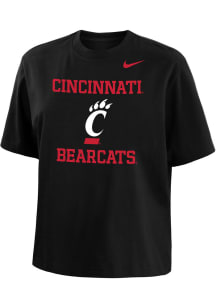 Nike Cincinnati Bearcats Womens Black Boxy Short Sleeve T-Shirt