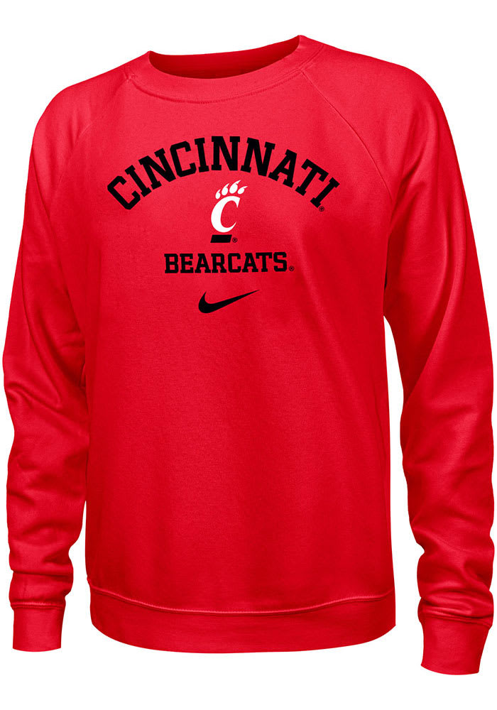 Nike Cincinnati Bearcats Womens Red Varsity Fleece Crew Sweatshirt