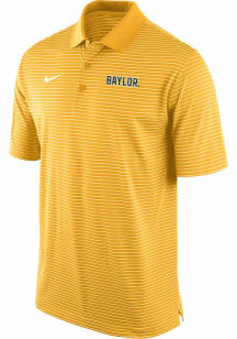 Nike Baylor Bears Mens Gold Stadium Stripe Short Sleeve Polo