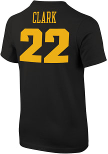 Caitlin Clark Youth Black Iowa Hawkeyes Name and Number Short Sleeve Player T-Shirt