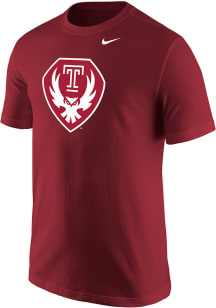 Nike Temple Owls Crimson Primary Logo Short Sleeve T Shirt