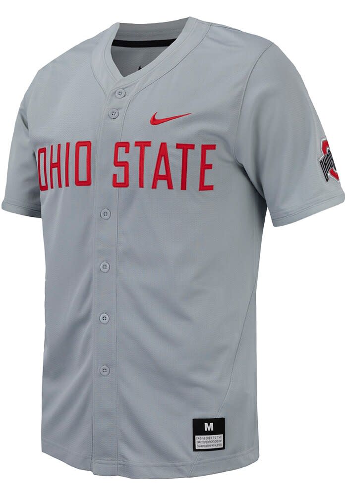 Nike Mens GREY Ohio State Buckeyes Replica Baseball Jersey - 19866015