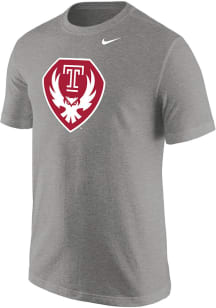 Nike Temple Owls Grey Primary Logo Short Sleeve T Shirt