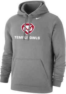 Nike Temple Owls Mens Grey Flat Name Long Sleeve Hoodie