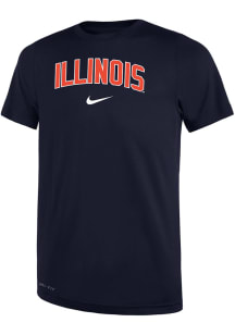 Boys Illinois Fighting Illini Navy Blue Nike Legend Short Sleeve T-Shirt