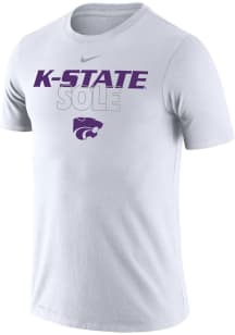 Nike K-State Wildcats White Sole Basketball Bench Short Sleeve T Shirt
