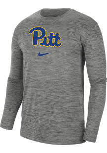 Nike Pitt Panthers Grey Velocity Team Issue Long Sleeve T-Shirt