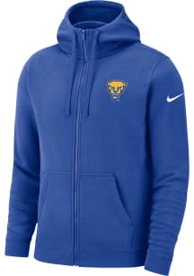 Nike Pitt Panthers Mens Blue Sideline Club Fleece Long Sleeve Full Zip Jacket