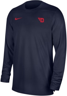 Nike Dayton Flyers Navy Blue Sideline UV Coach Long Sleeve T-Shirt