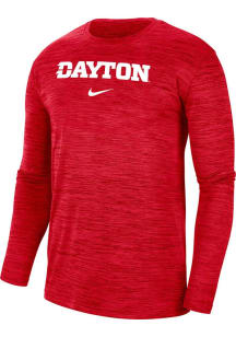 Nike Dayton Flyers Red Velocity Team Issue Long Sleeve T-Shirt