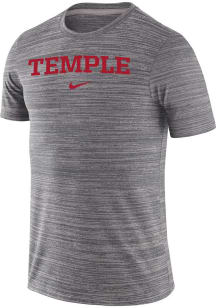 Nike Temple Owls Grey Velocity Team Issue Short Sleeve T Shirt