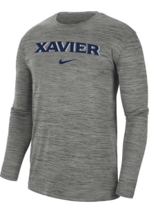 Nike Xavier Musketeers Grey Velocity Team Issue Long Sleeve T-Shirt