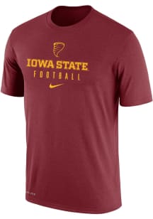 Nike Iowa State Cyclones Red Team Issue Football Short Sleeve T Shirt