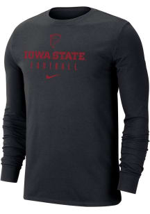 Nike Iowa State Cyclones Black Team Issue Football Long Sleeve T Shirt