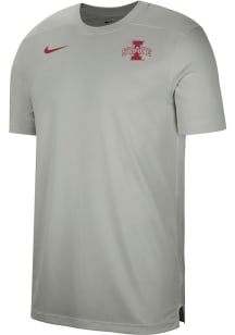 Nike Iowa State Cyclones Grey Sideline UV Coach Short Sleeve T Shirt
