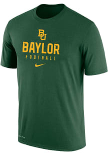 Nike Baylor Bears Green Team Issue Football Short Sleeve T Shirt