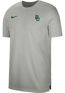 Nike Baylor Bears Grey Sideline UV Coach Short Sleeve T Shirt