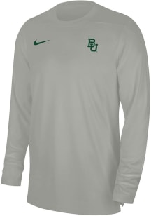 Nike Baylor Bears Grey Sideline UV Coach Long Sleeve T-Shirt