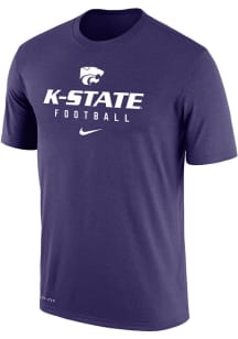 Nike K-State Wildcats Purple Team Issue Football Short Sleeve T Shirt