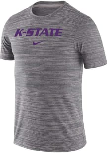 Nike K-State Wildcats Grey Velocity Team Issue Short Sleeve T Shirt