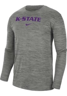 Nike K-State Wildcats Grey Velocity Team Issue Long Sleeve T-Shirt