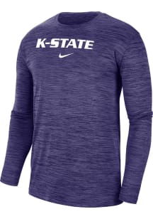 Nike K-State Wildcats Purple Velocity Team Issue Long Sleeve T-Shirt