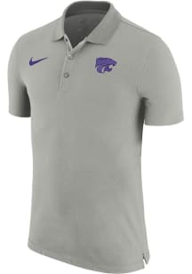 Nike K-State Wildcats Mens Grey Sideline Woven Short Sleeve Polo